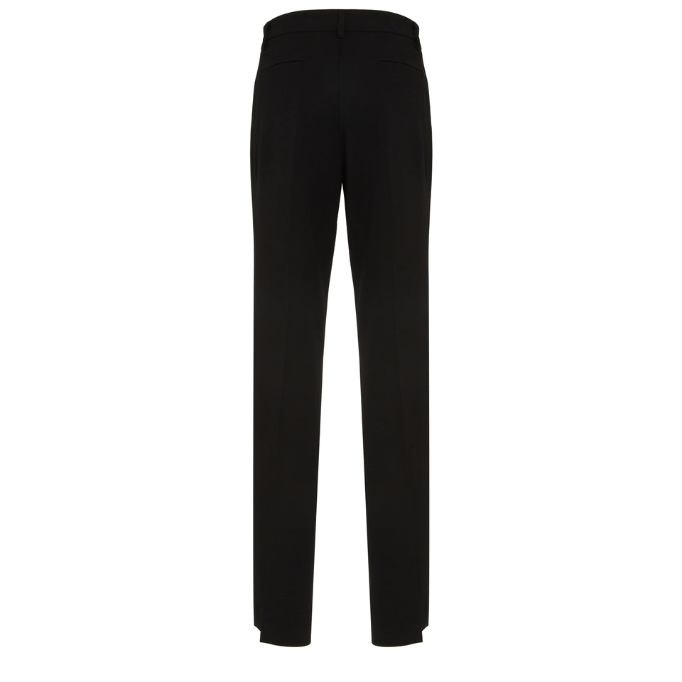 Tailored black wool trousers