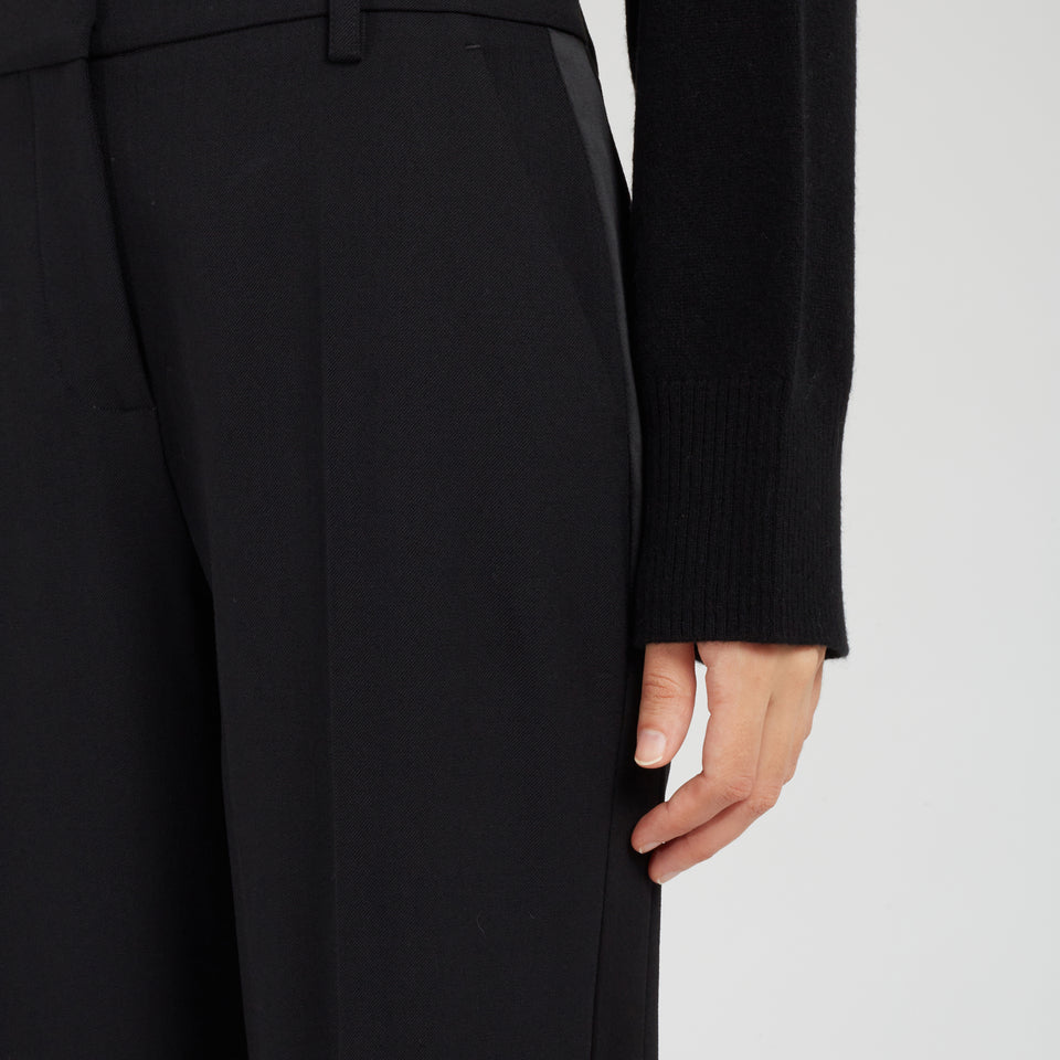 Tailored black wool trousers