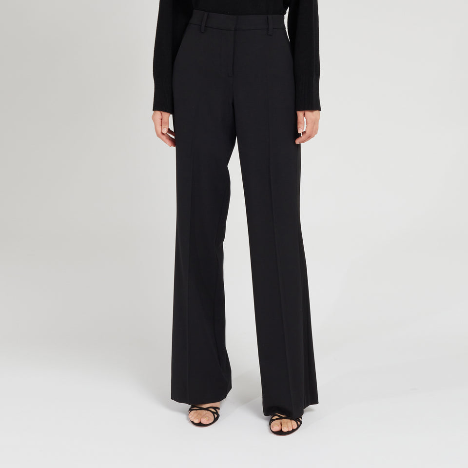 Tailored black wool trousers