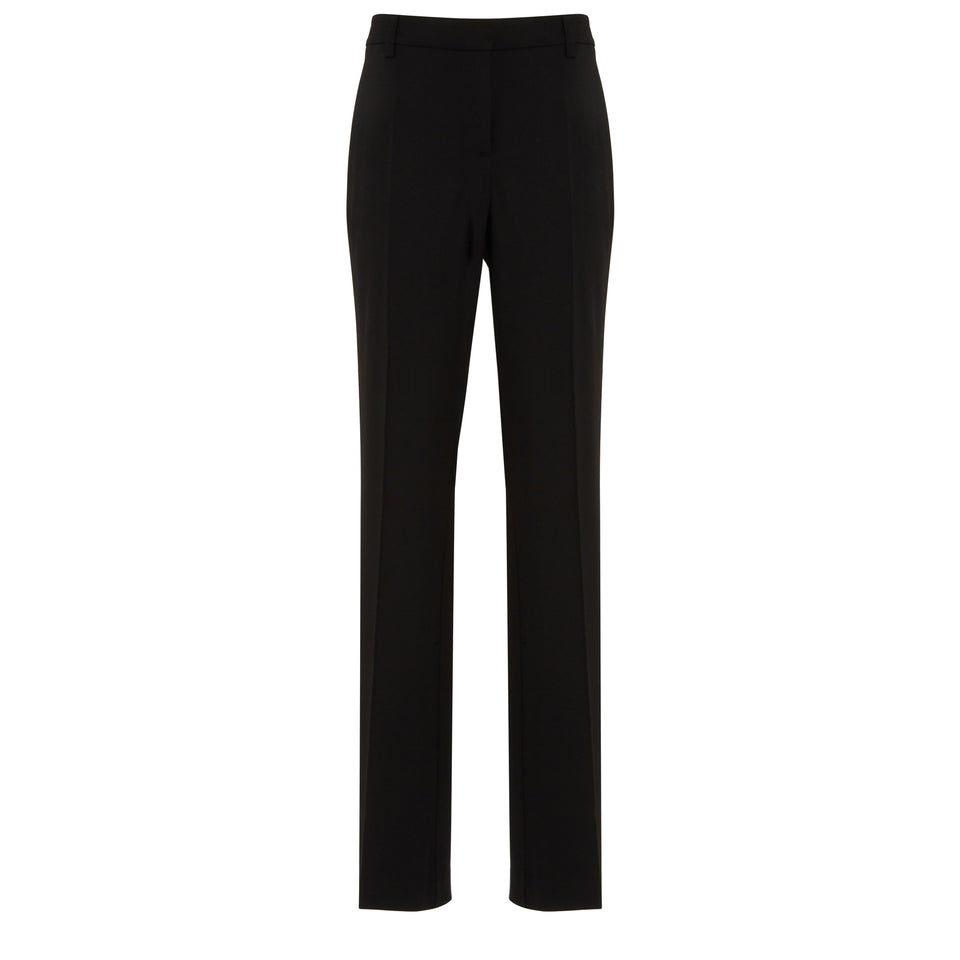 Tailored black wool trousers