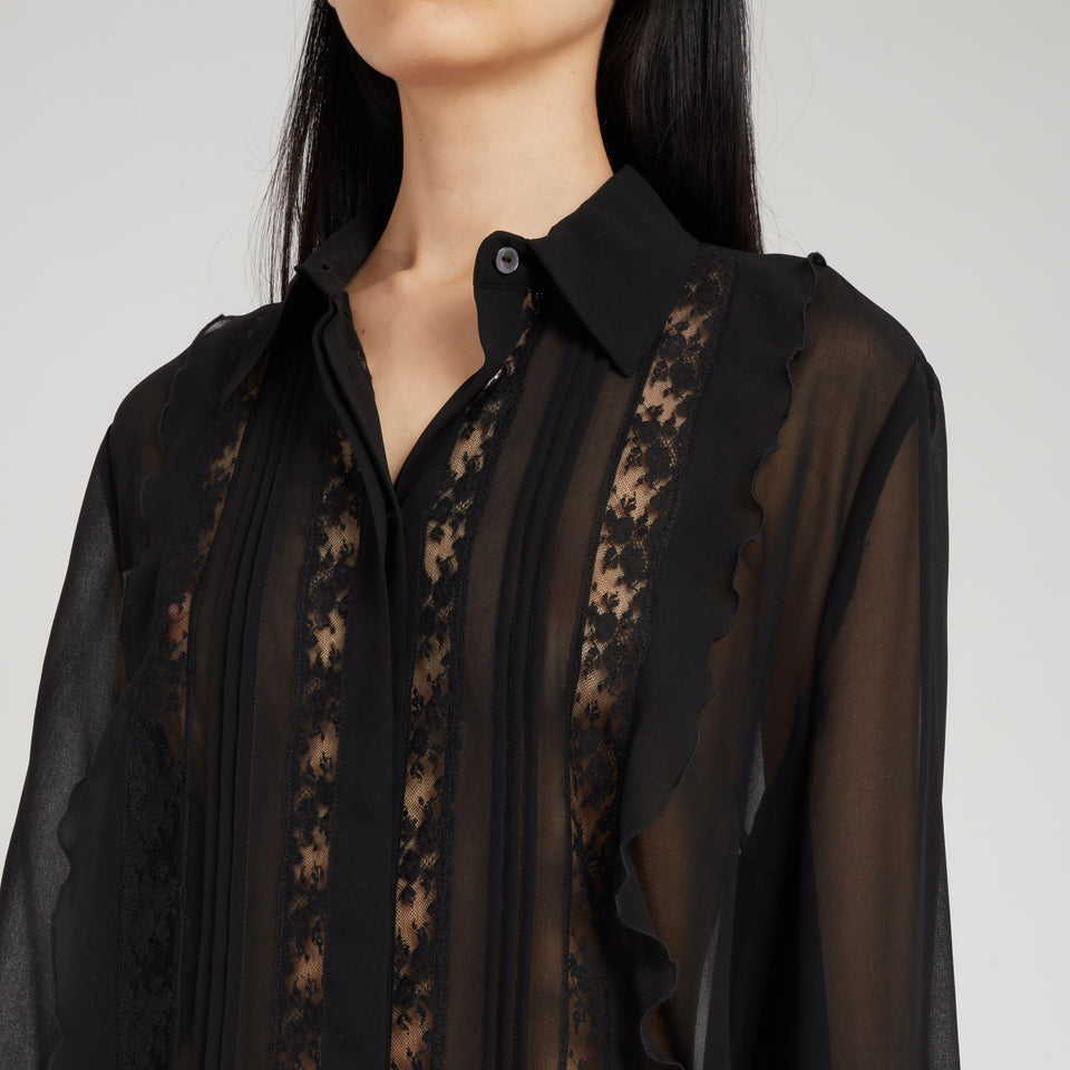 Black silk shirt