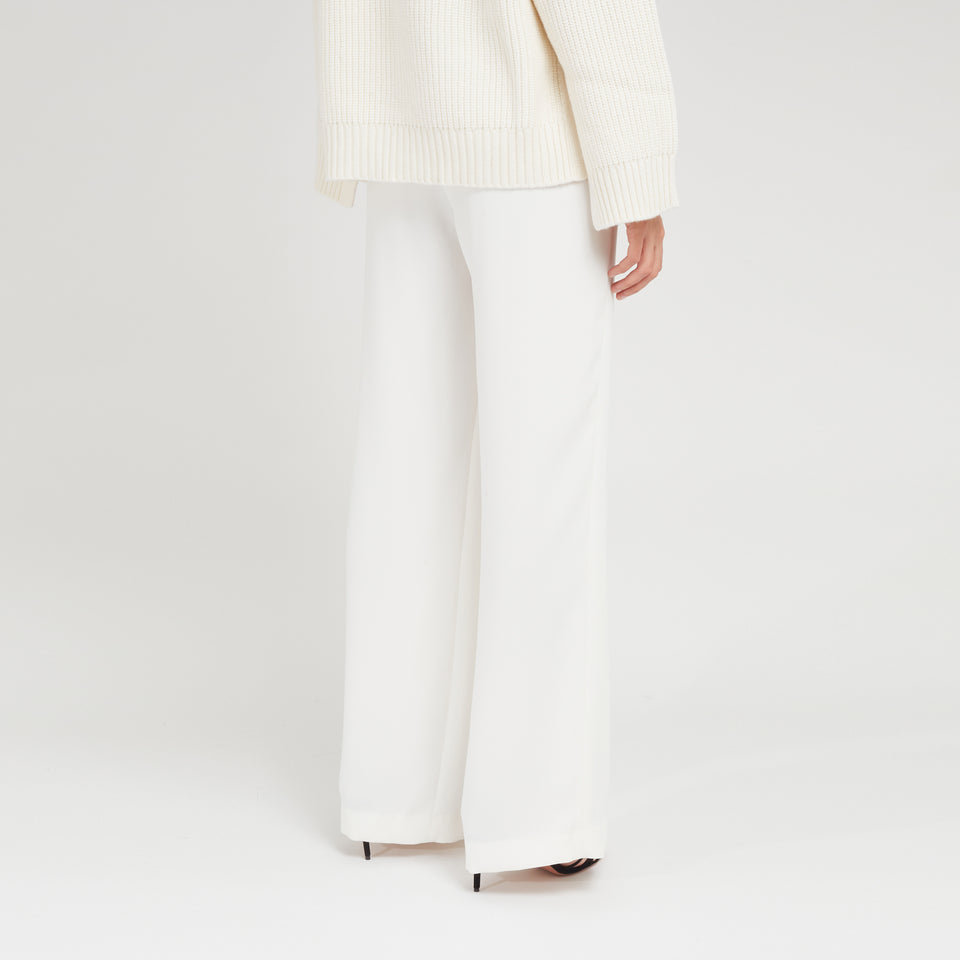 Soft trousers in white fabric