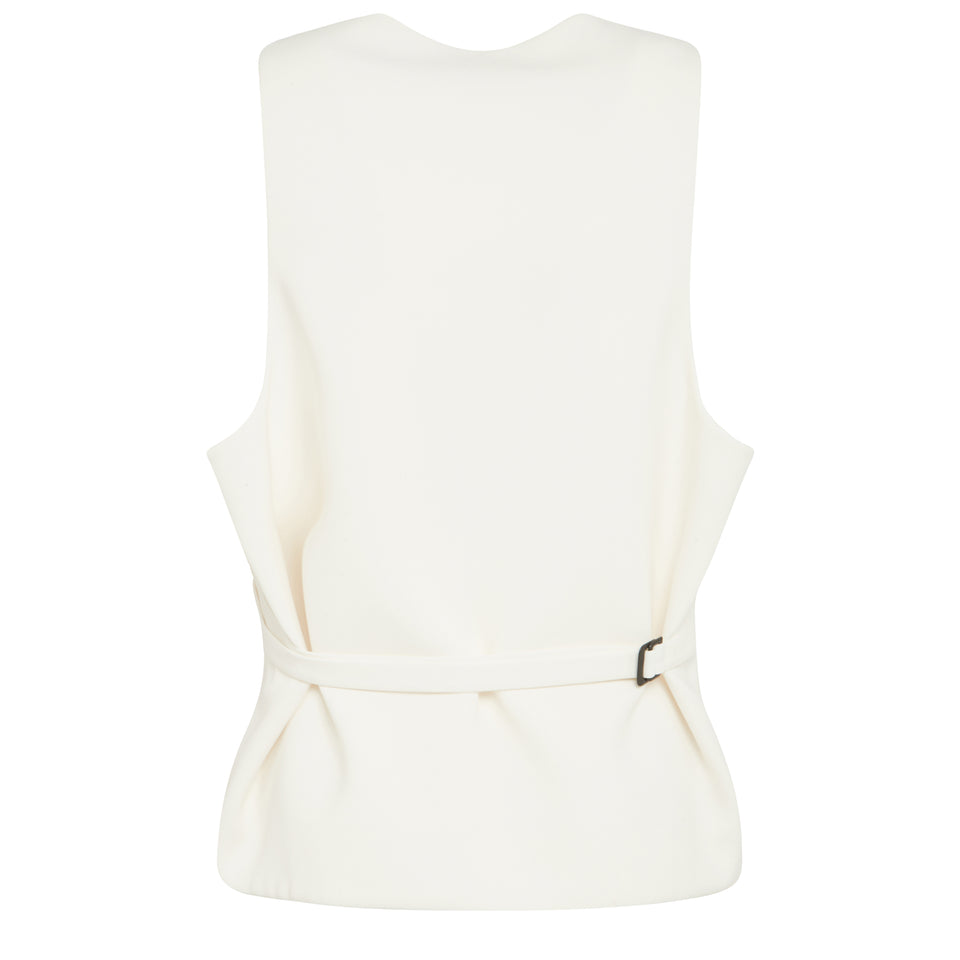 White fabric vest