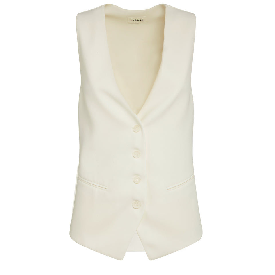 White fabric vest