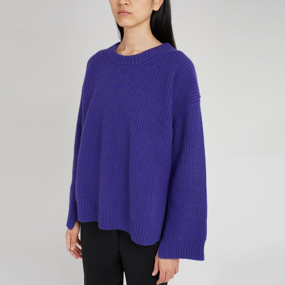 Maglione in lana viola