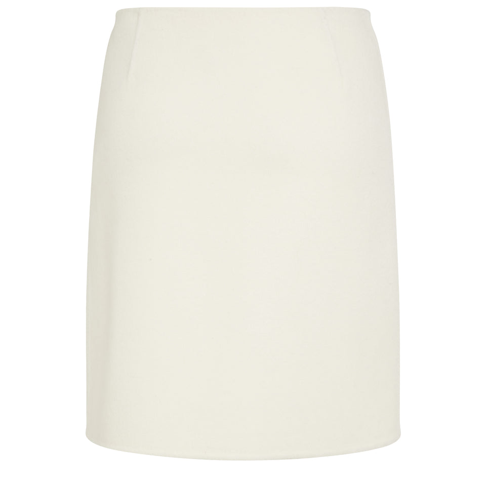 White wool mini skirt