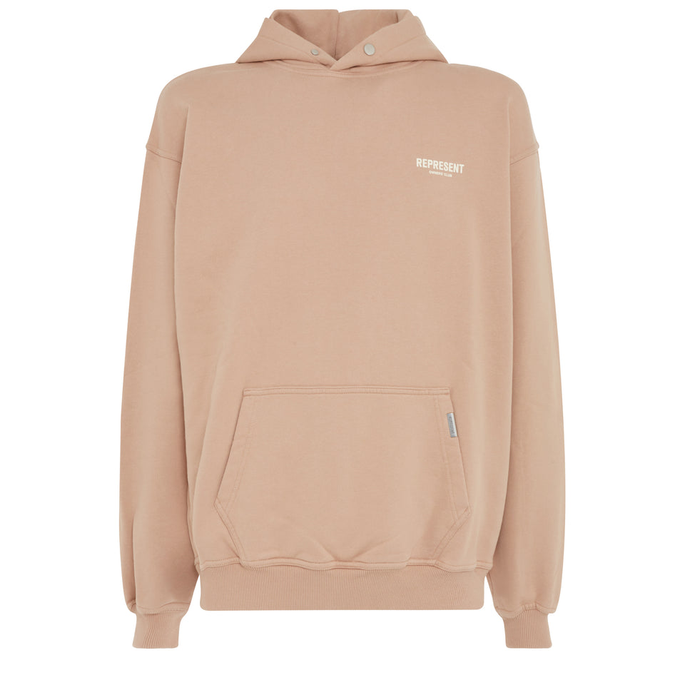 Felpa ''Owners Club Hoodie'' in cotone beige