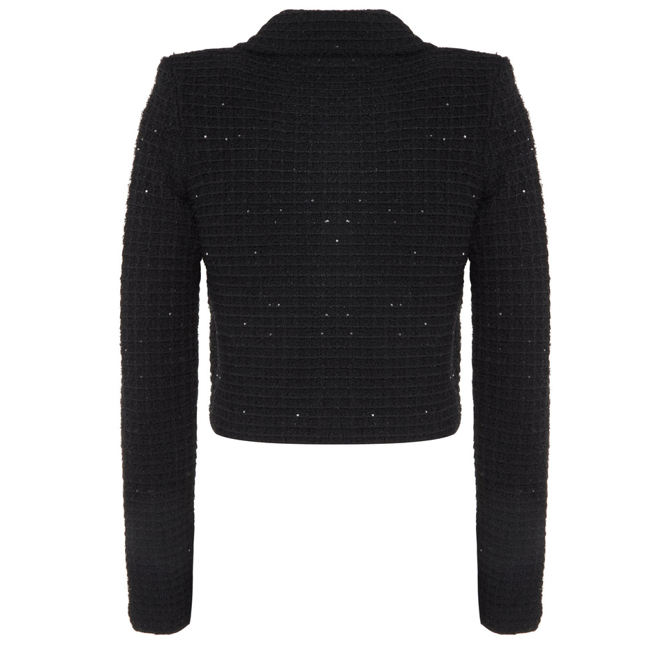 Black tweed crop jacket