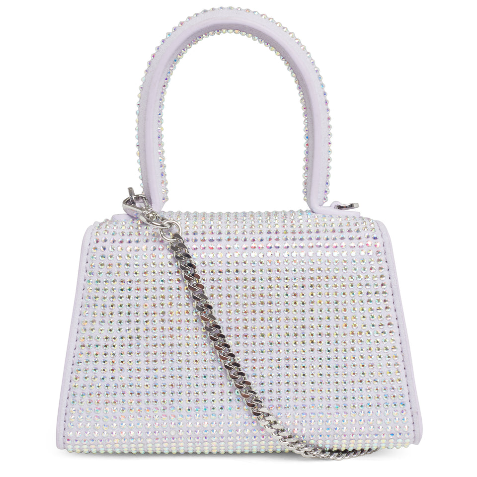 ''Bow Micro'' bag with purple crystals