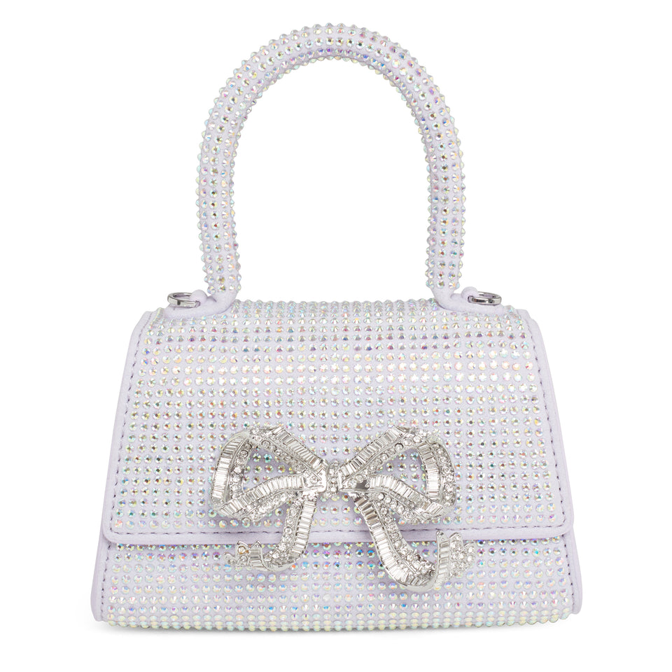 ''Bow Micro'' bag with purple crystals