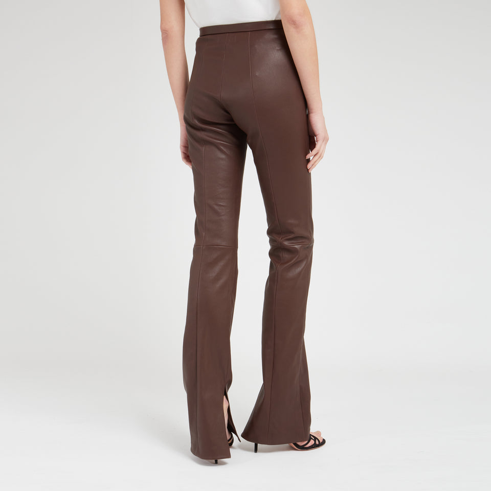 Brown leather trousers