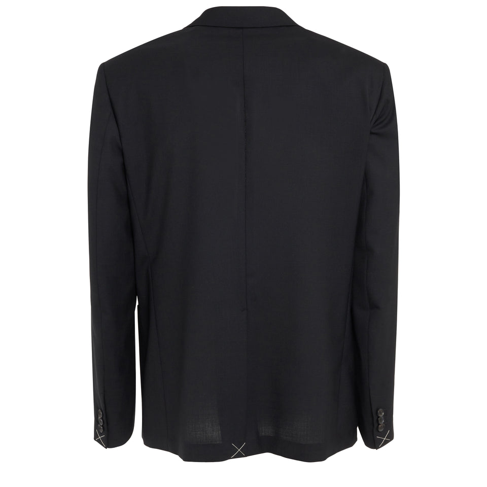 Single-breasted black wool jacket
