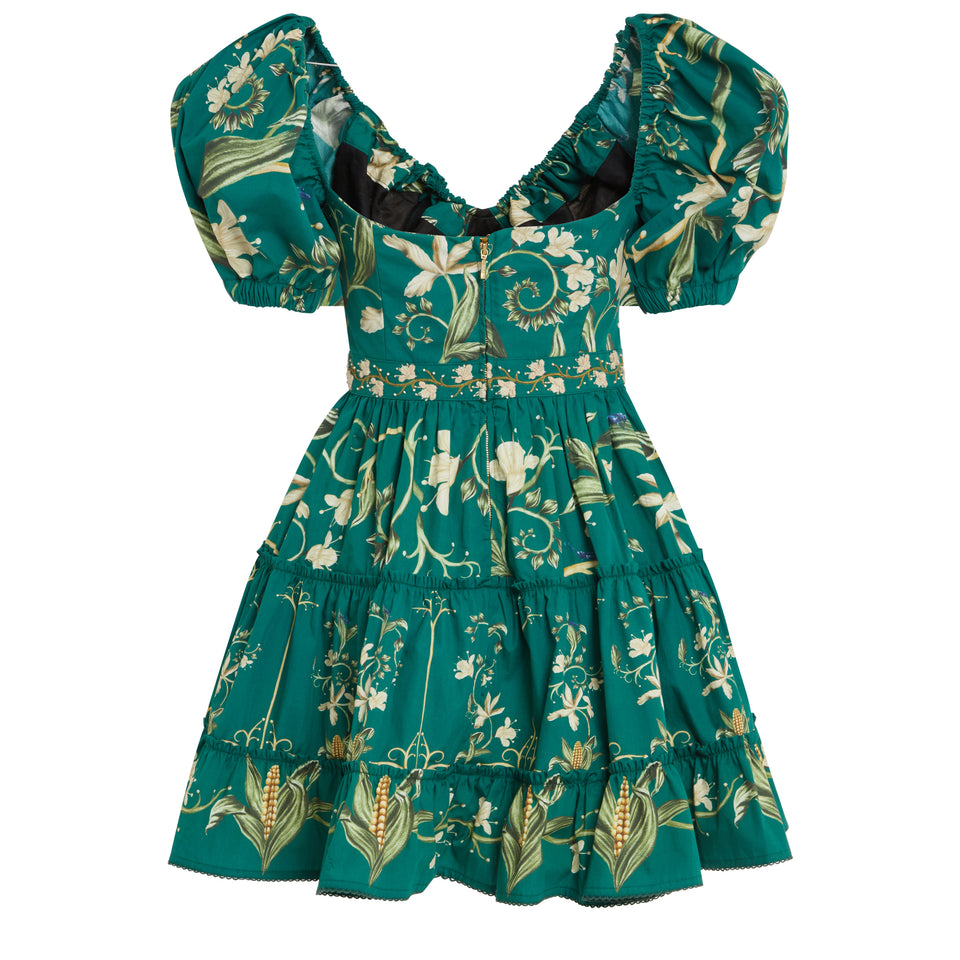"Manzanilla" dress in green linen