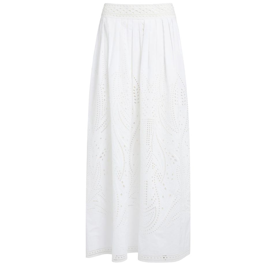 Long white cotton skirt