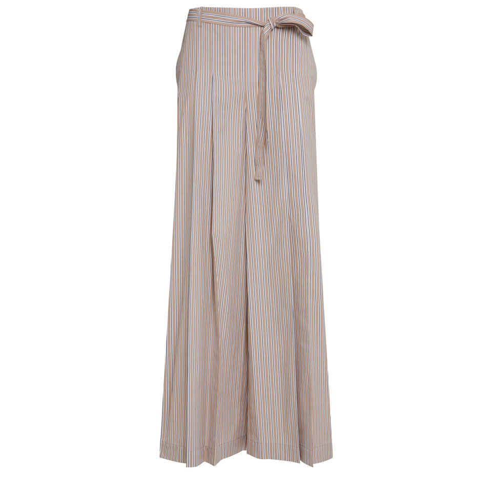 Pantalone oversize in cotone beige