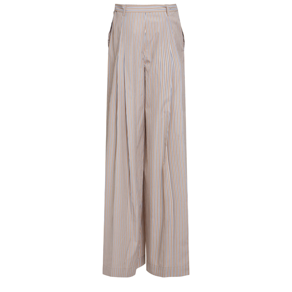 Pantalone oversize in cotone beige