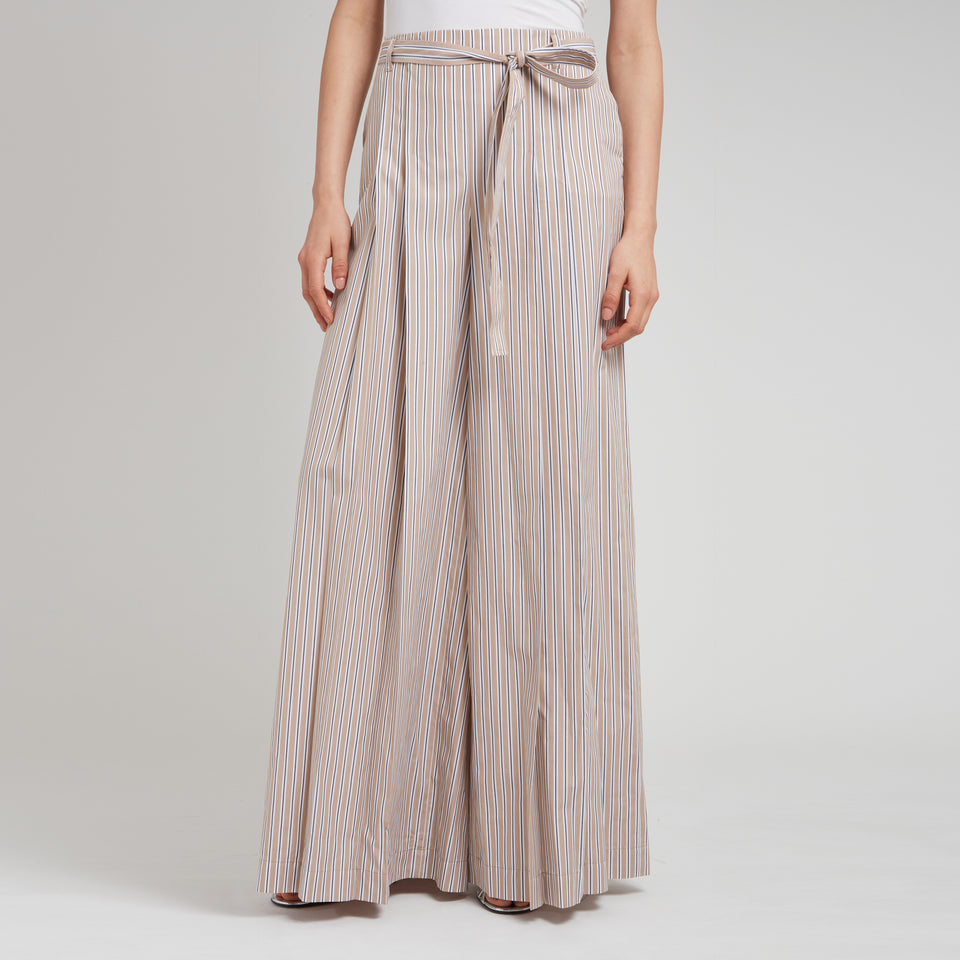 Oversized beige cotton trousers