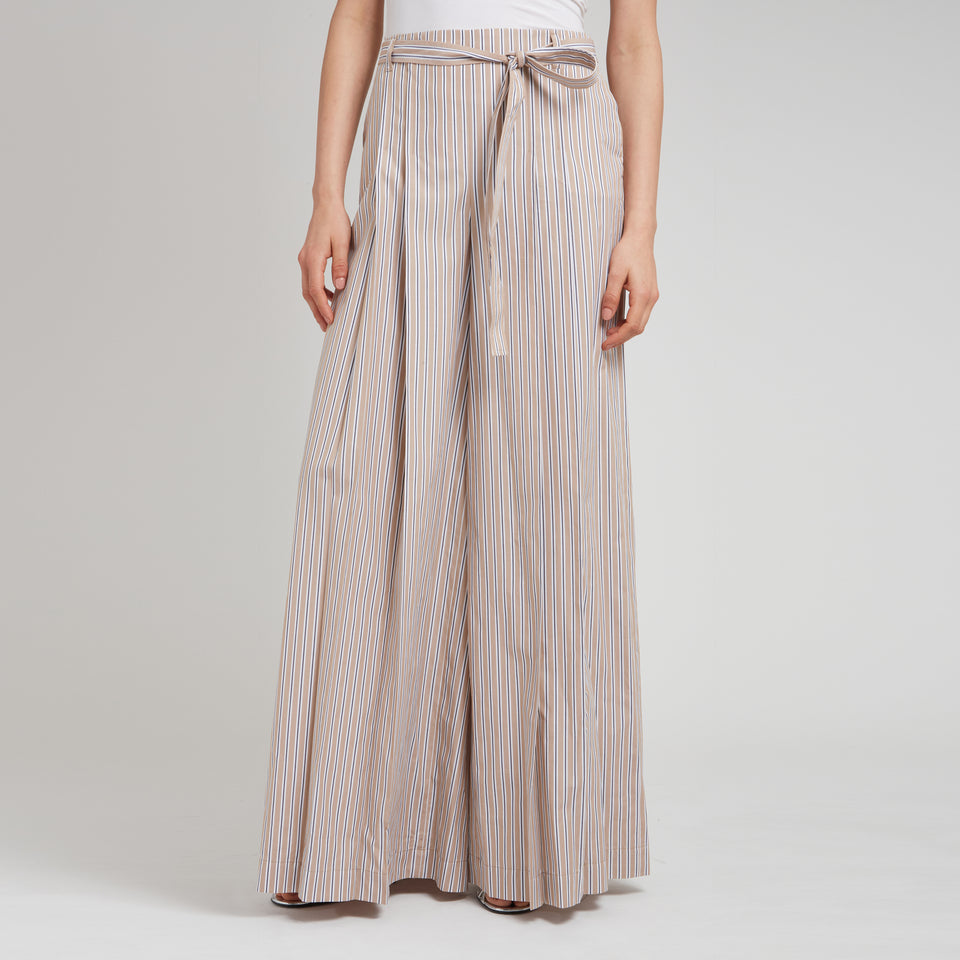 Pantalone oversize in cotone beige