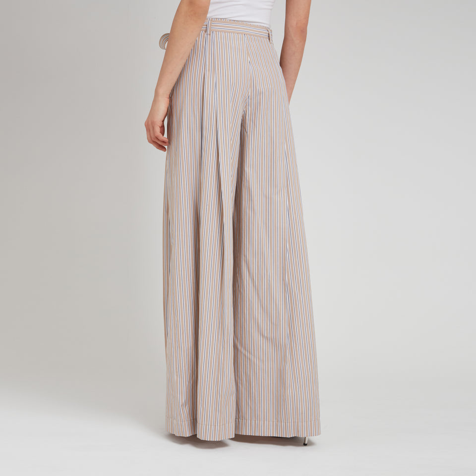 Pantalone oversize in cotone beige