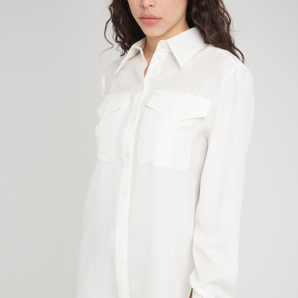 White silk shirt