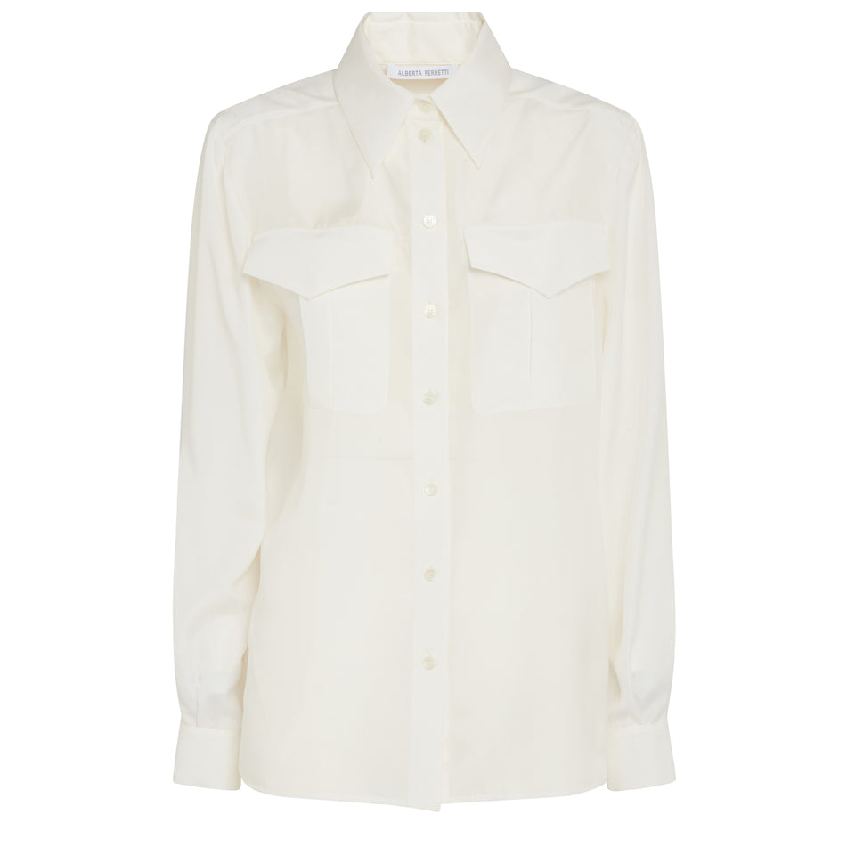 White silk shirt