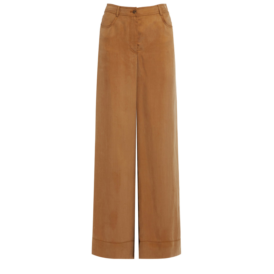 Pantalone in cotone marrone