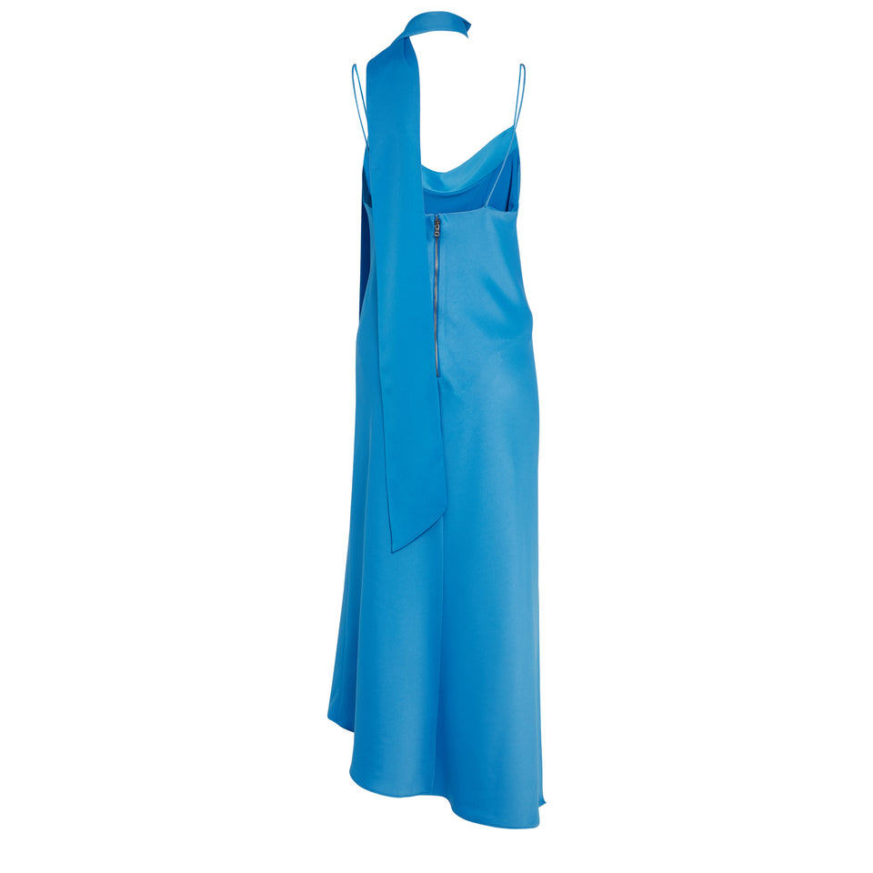 "Harmony" asymmetric dress in blue fabric