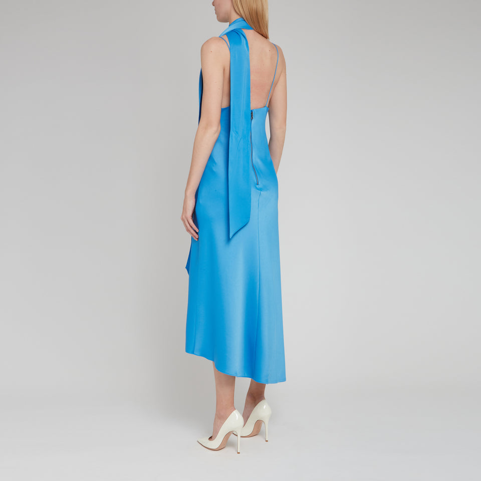 "Harmony" asymmetric dress in blue fabric
