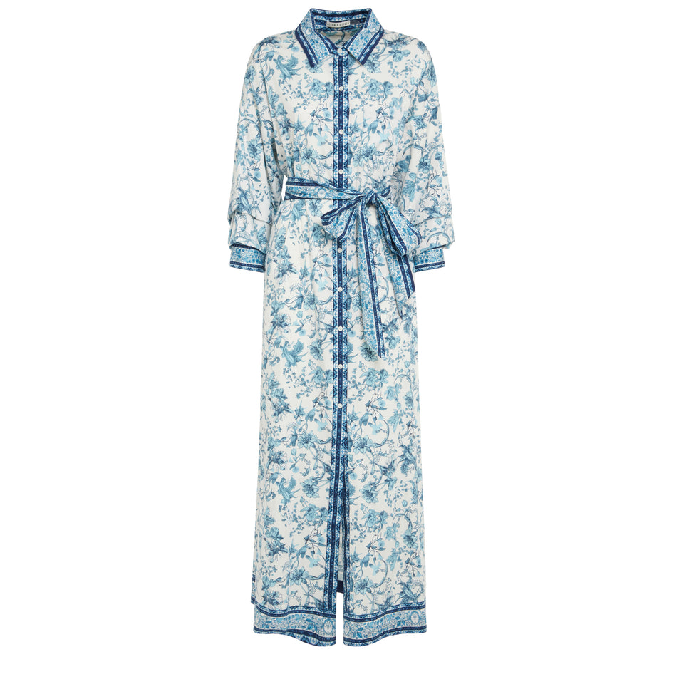 "Tanika" dress in light blue cotton