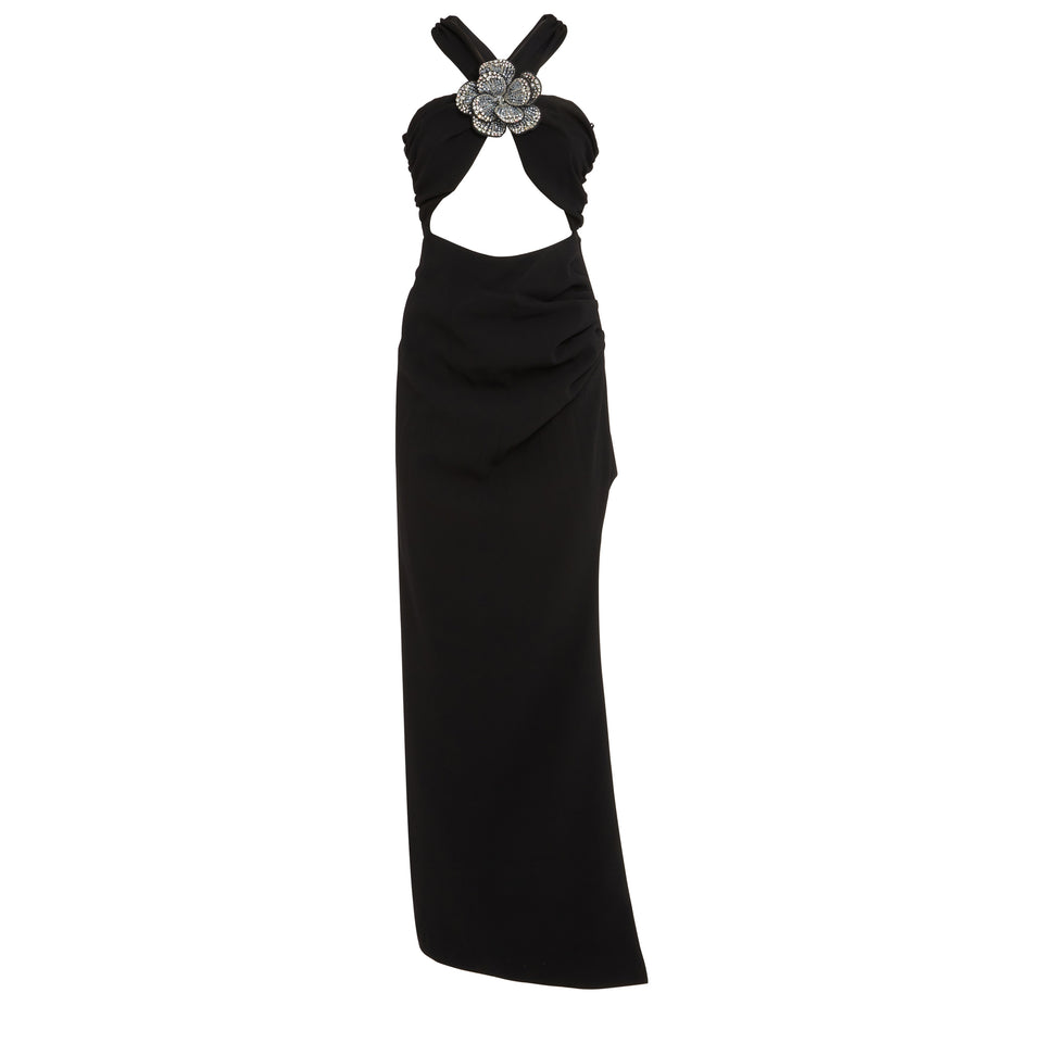 Maxi dress in black fabric