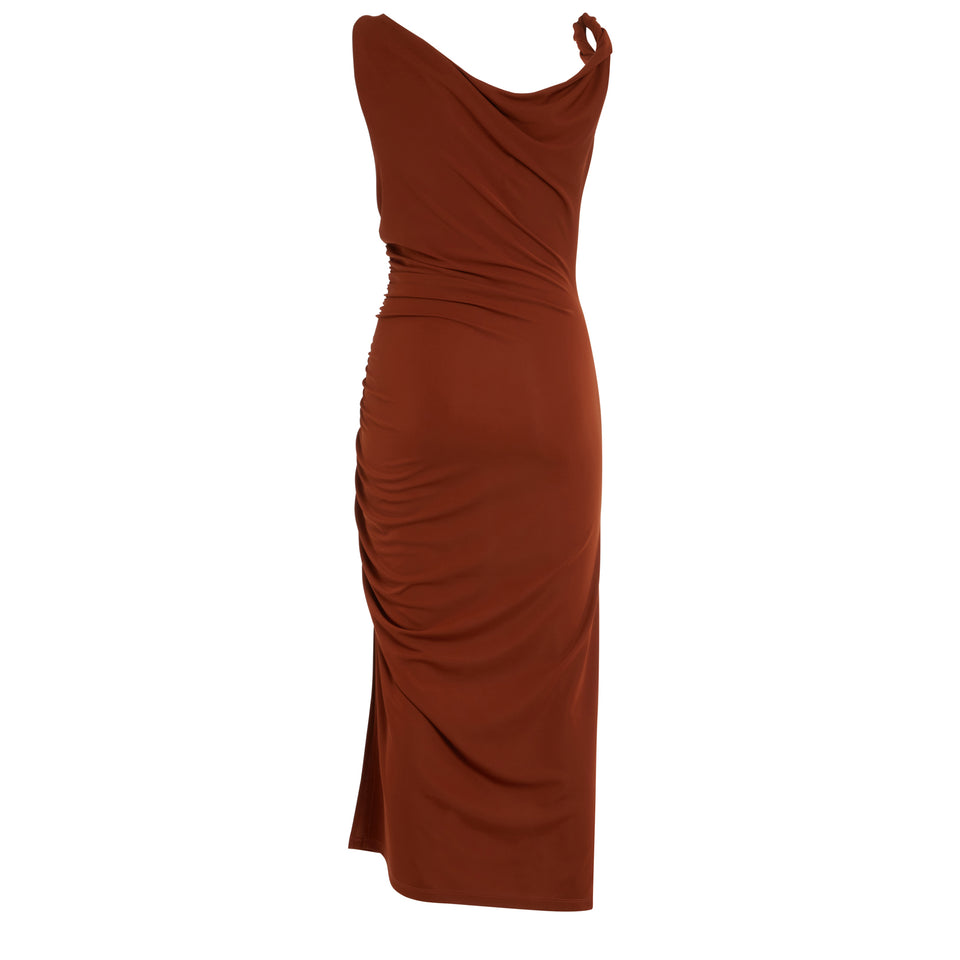 "Providence" dress in brown fabric