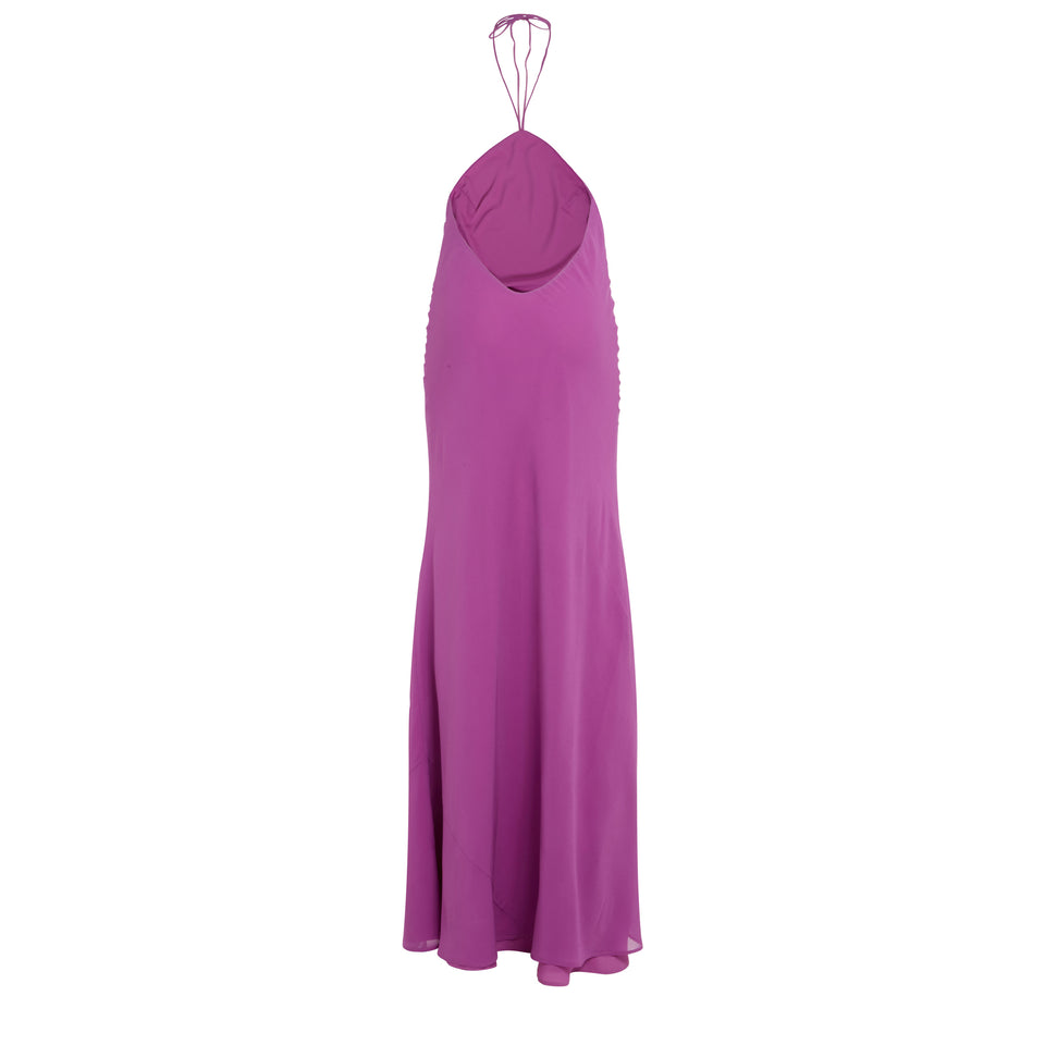 Long "Rebecca" dress in purple fabric