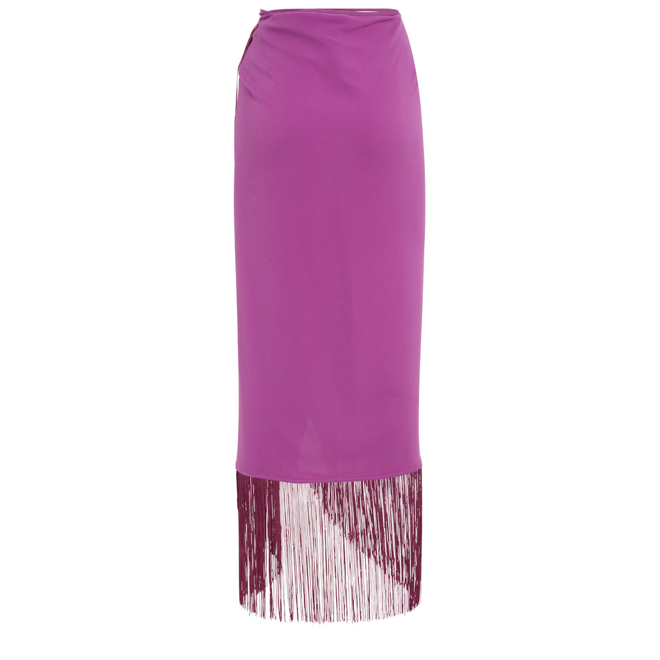 "Jacky" wrap skirt in purple fabric