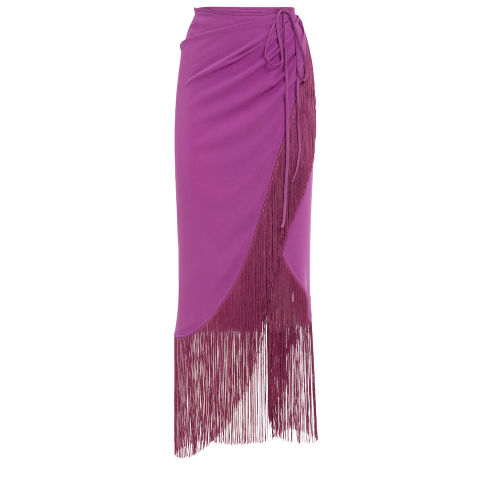 "Jacky" wrap skirt in purple fabric