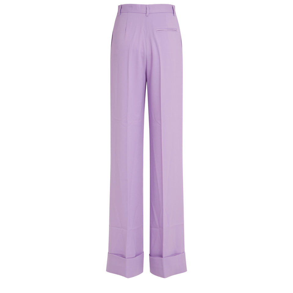 "Nathalie" trousers in lilac fabric