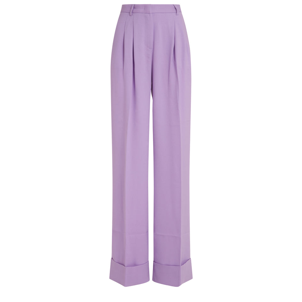 "Nathalie" trousers in lilac fabric