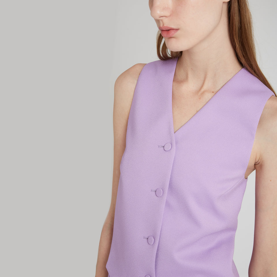 "Pauline" waistcoat in lilac fabric