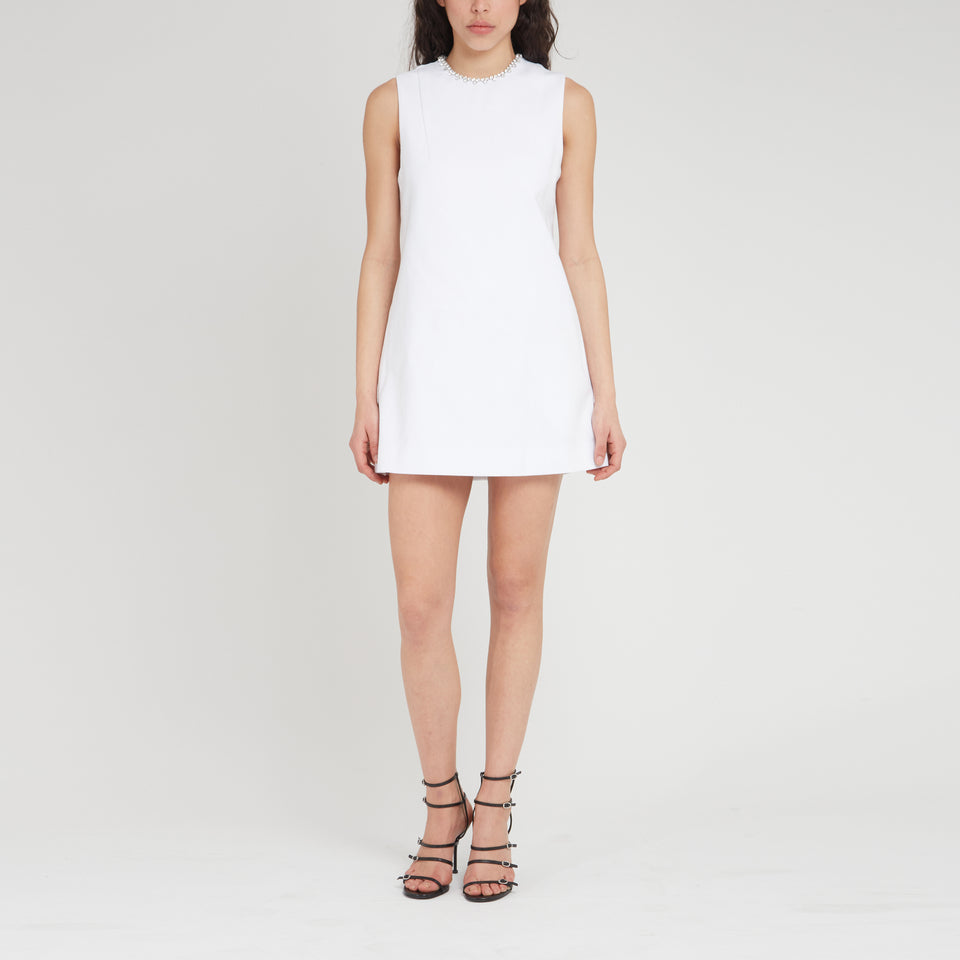 Mini dress in white fabric