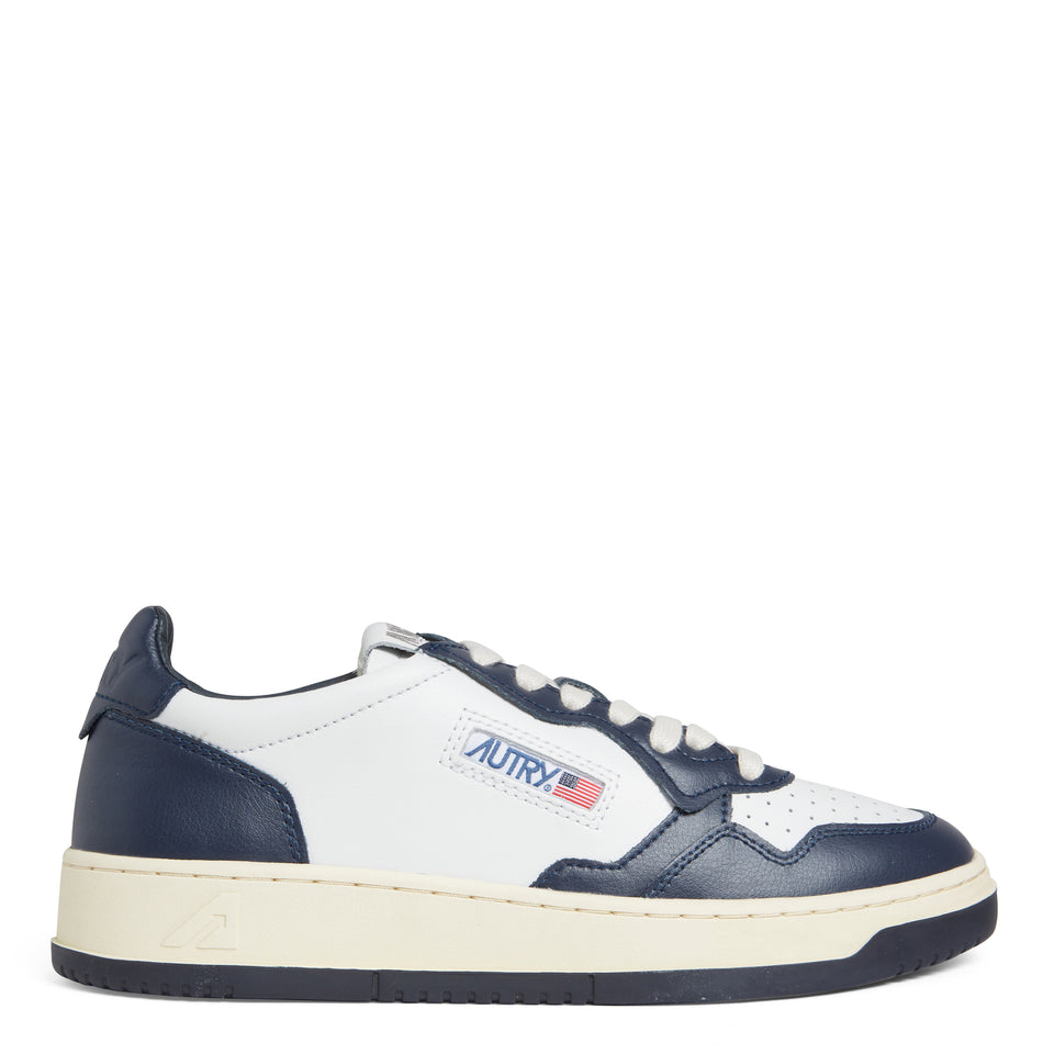 "Medalist low" sneakers in white and blue leather