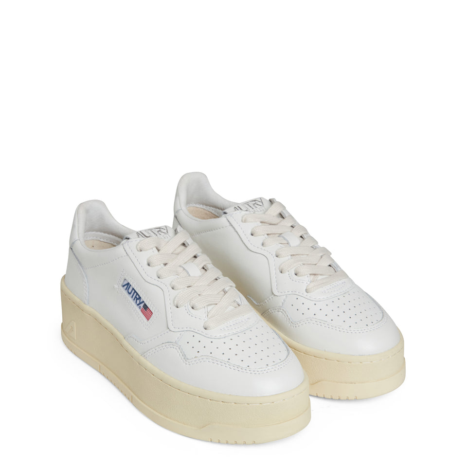 White leather ''Platform Low'' sneakers