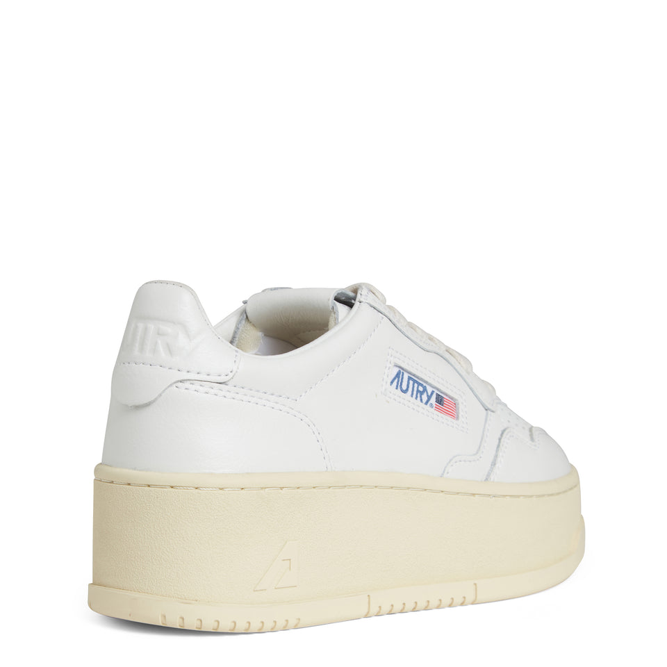 White leather ''Platform Low'' sneakers