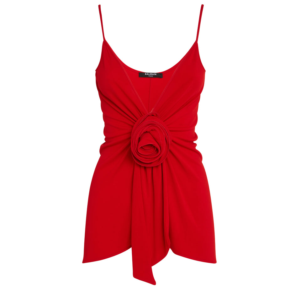 Top in red fabric