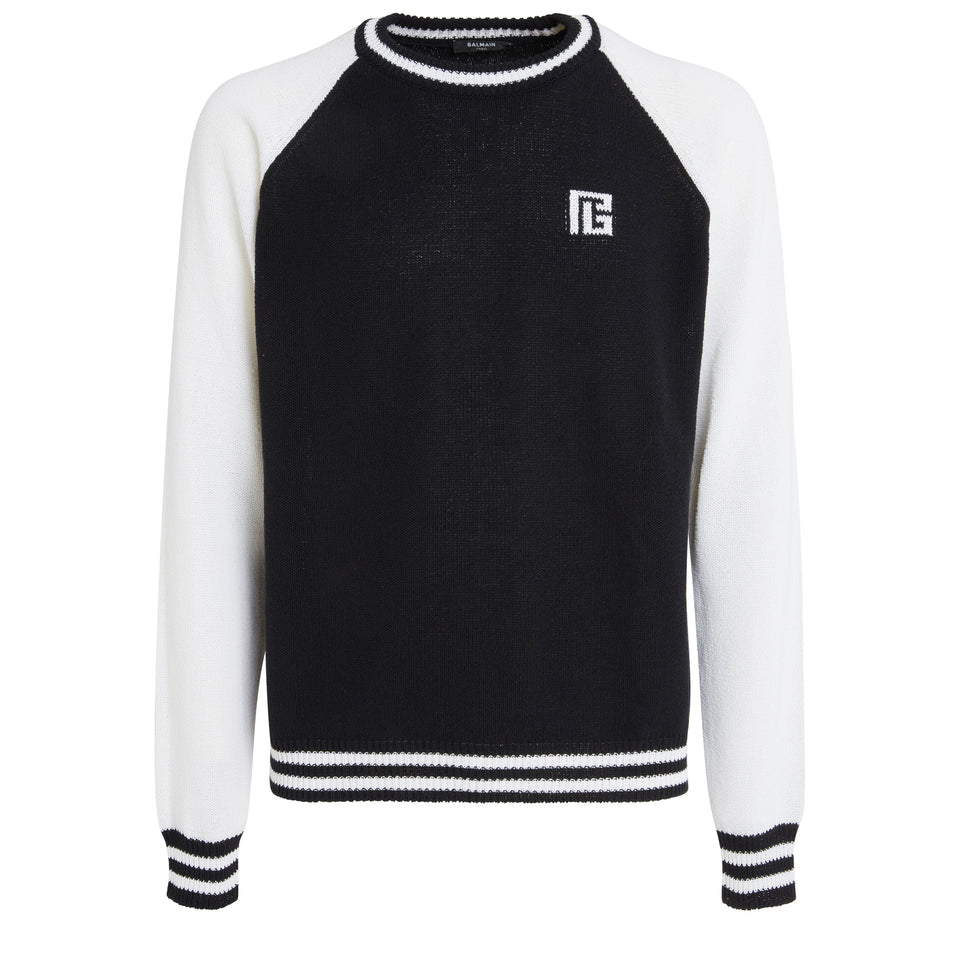 Black and white cotton sweater