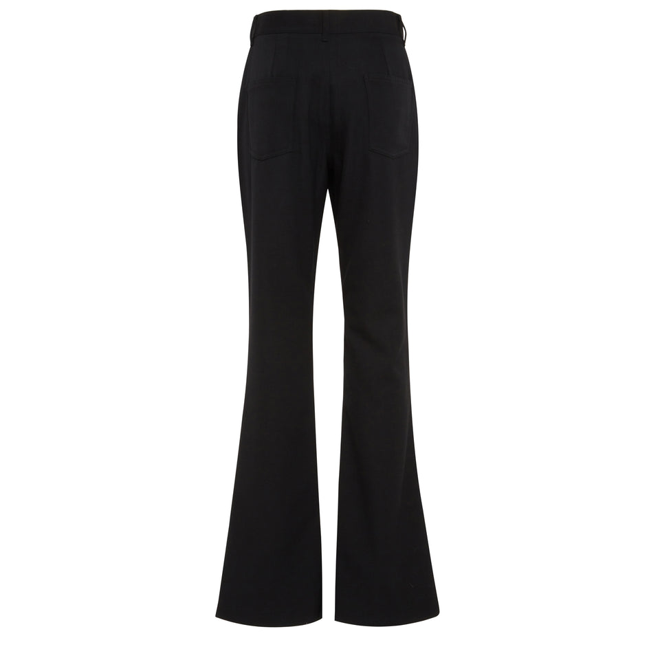 Pantalone svasato in lana nero