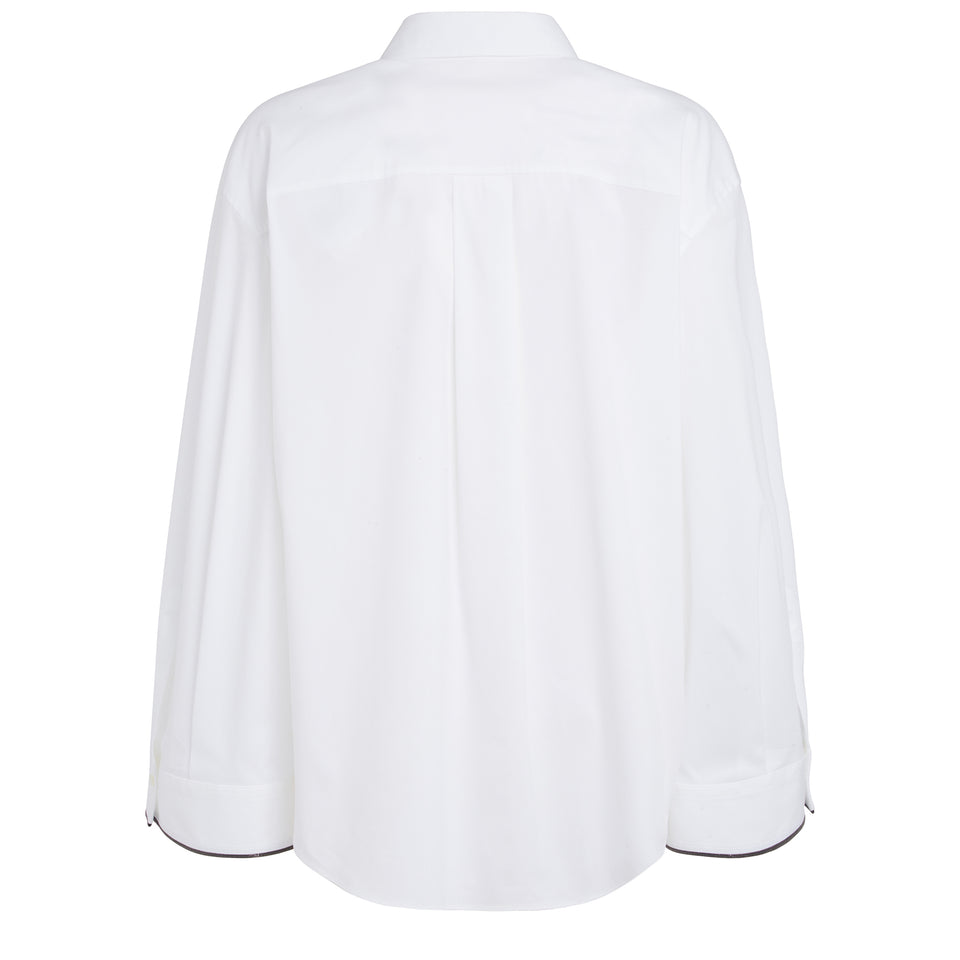 Camicia oversize in cotone bianca