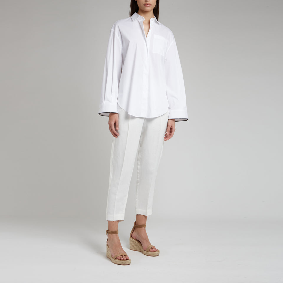 Oversized white cotton shirt