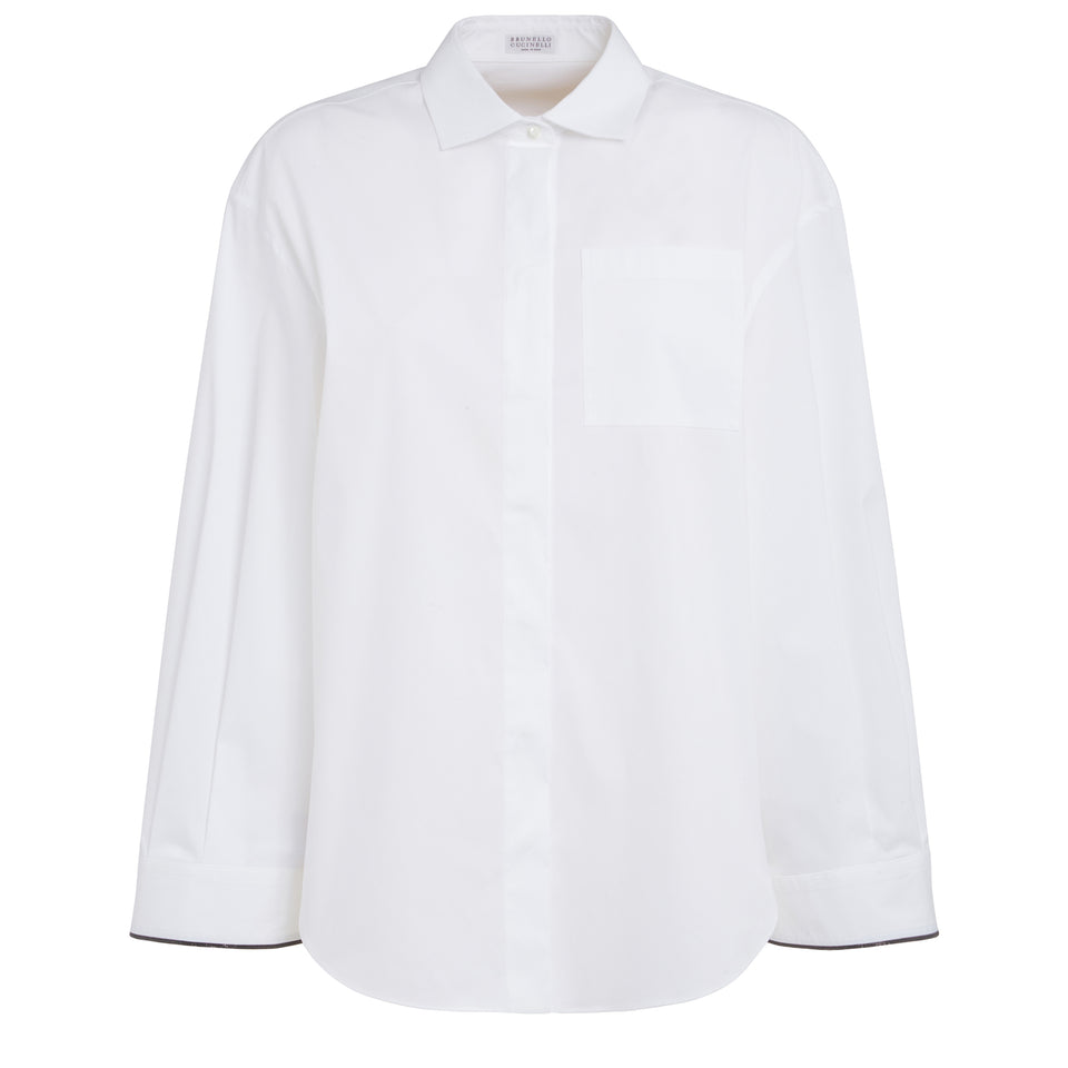 Camicia oversize in cotone bianca
