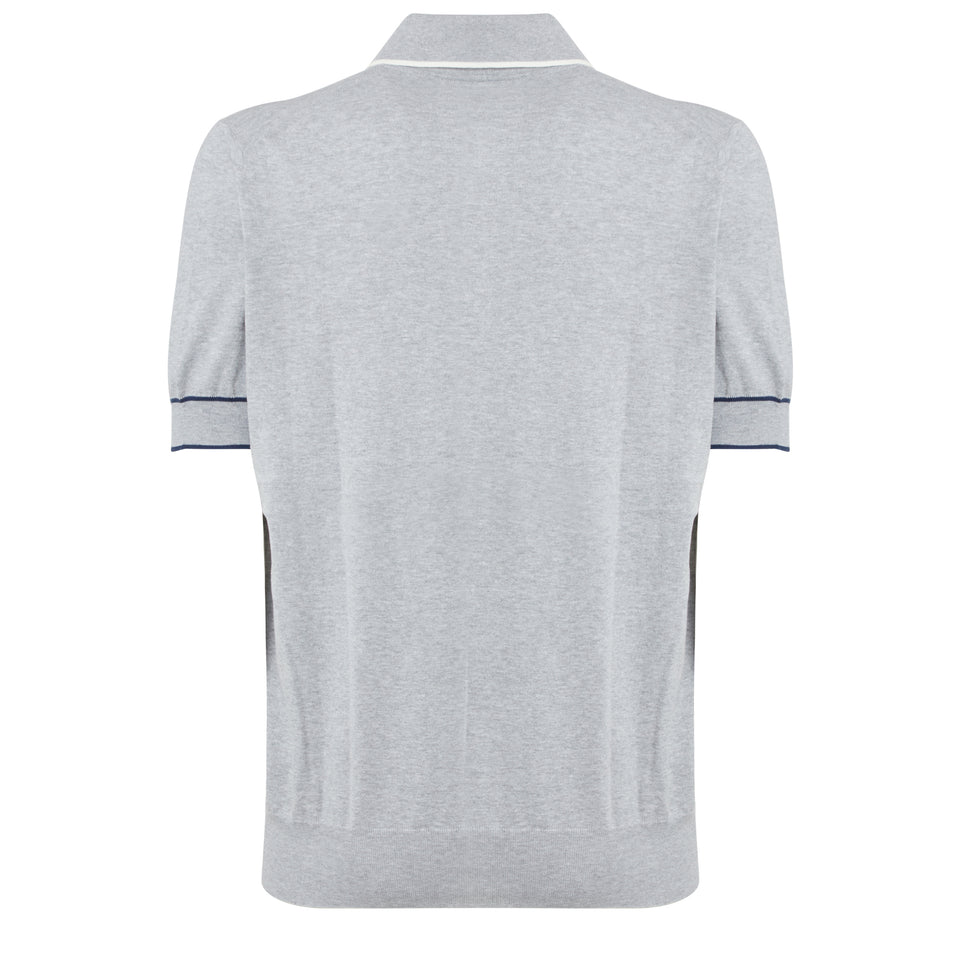 Gray cotton polo shirt