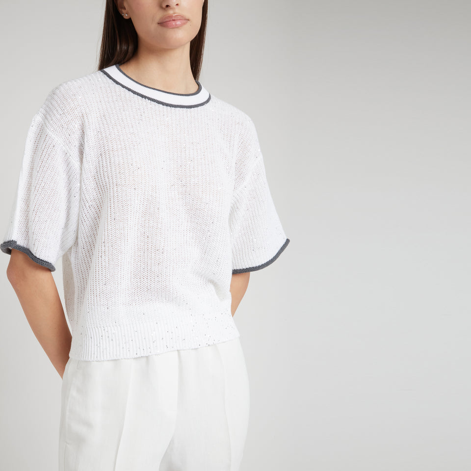 White linen sweater