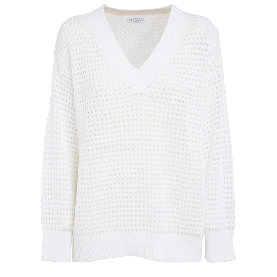 White cotton sweater